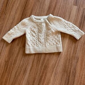 Banana Republic Kids Cream Cable Crew Neck Sweater